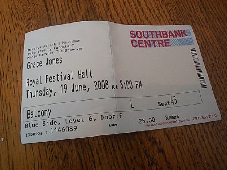 300 Words From London: Grace Jones Meltdown Grace Jones at the Royal Festival Hall. Still stomping in disco high heels at 60.