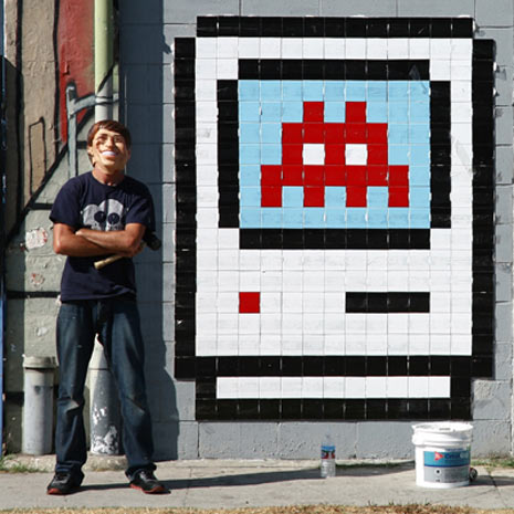 Happy Shopper #7: Space Invader Invader is one of the true originals in street art. His small pixel tile icons have been placed in streets all over the world. And the invasion continues.