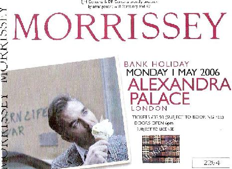 300 Words From London: Morrissey Live At Alexandra Palace Mayday, mayday. Morrissey moons Muswell Hill.