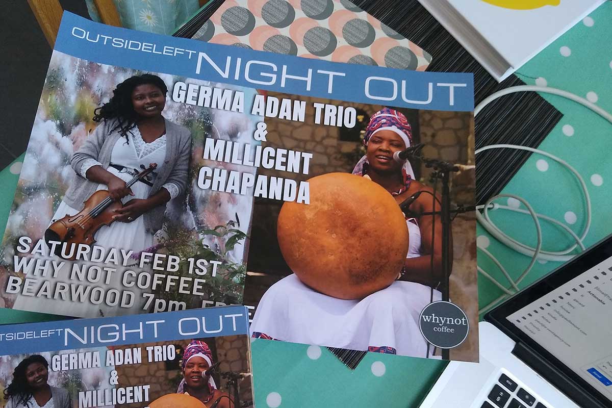 Outsideleft Night Out: Germa Adan and Millicent Chapanda